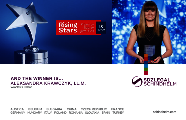 Aleksandra Krawczyk is the winner of the first place in the Rising Stars Lawyers - leaders of tomorrow 2020 competition organised by Wolters Kluwer Polska!