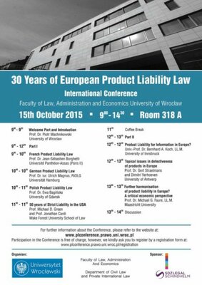 Konferencja - 30 Years of European Product Liability Law